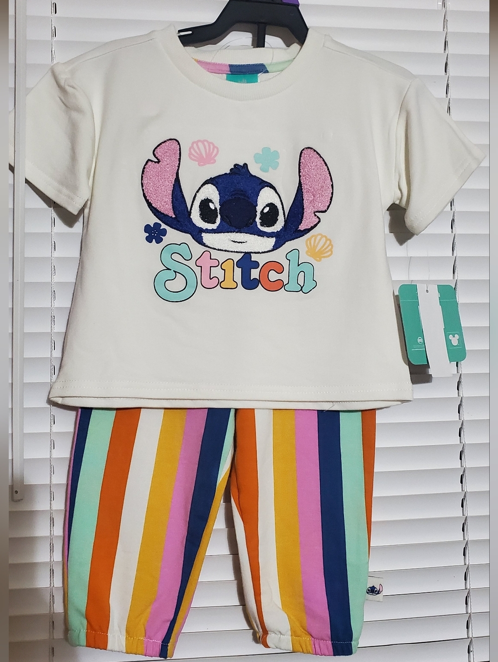 NWT, Disney Baby Stitch Short-Sleeve/pant Set Viscose Bamboo/Cotton Blend